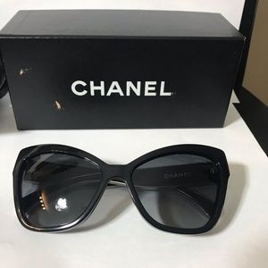 Authentic Chanel Black over sized Sunglasses